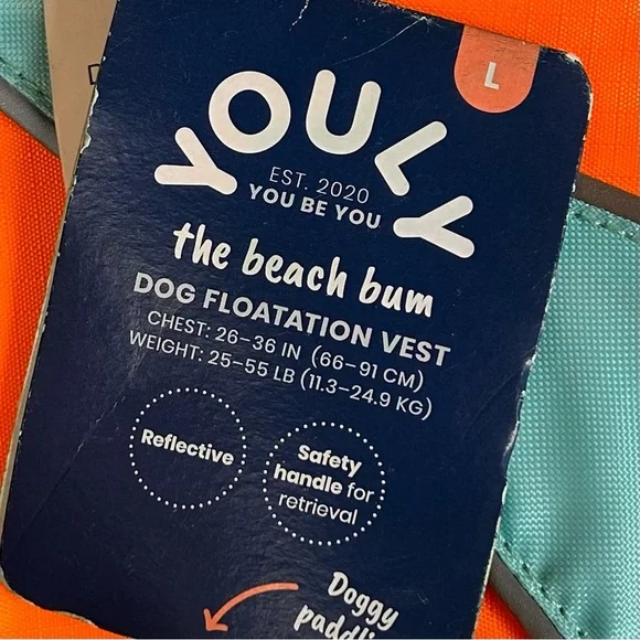 Youly Reflective Dog Life Jacket Vest Orange Large - Picture 4 of 7